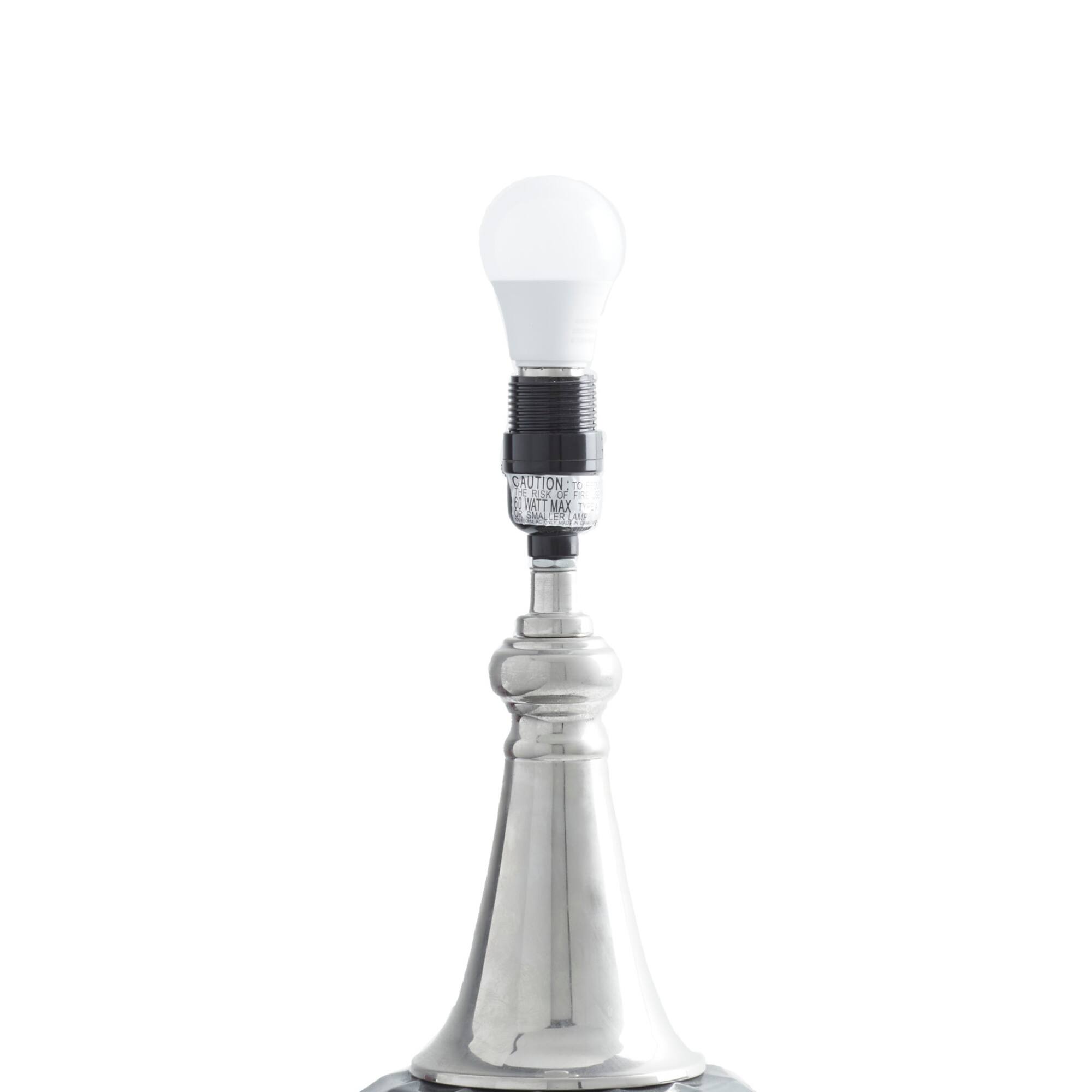 Silver Glass Traditional Table Lamp, 27" x 16" x 16"